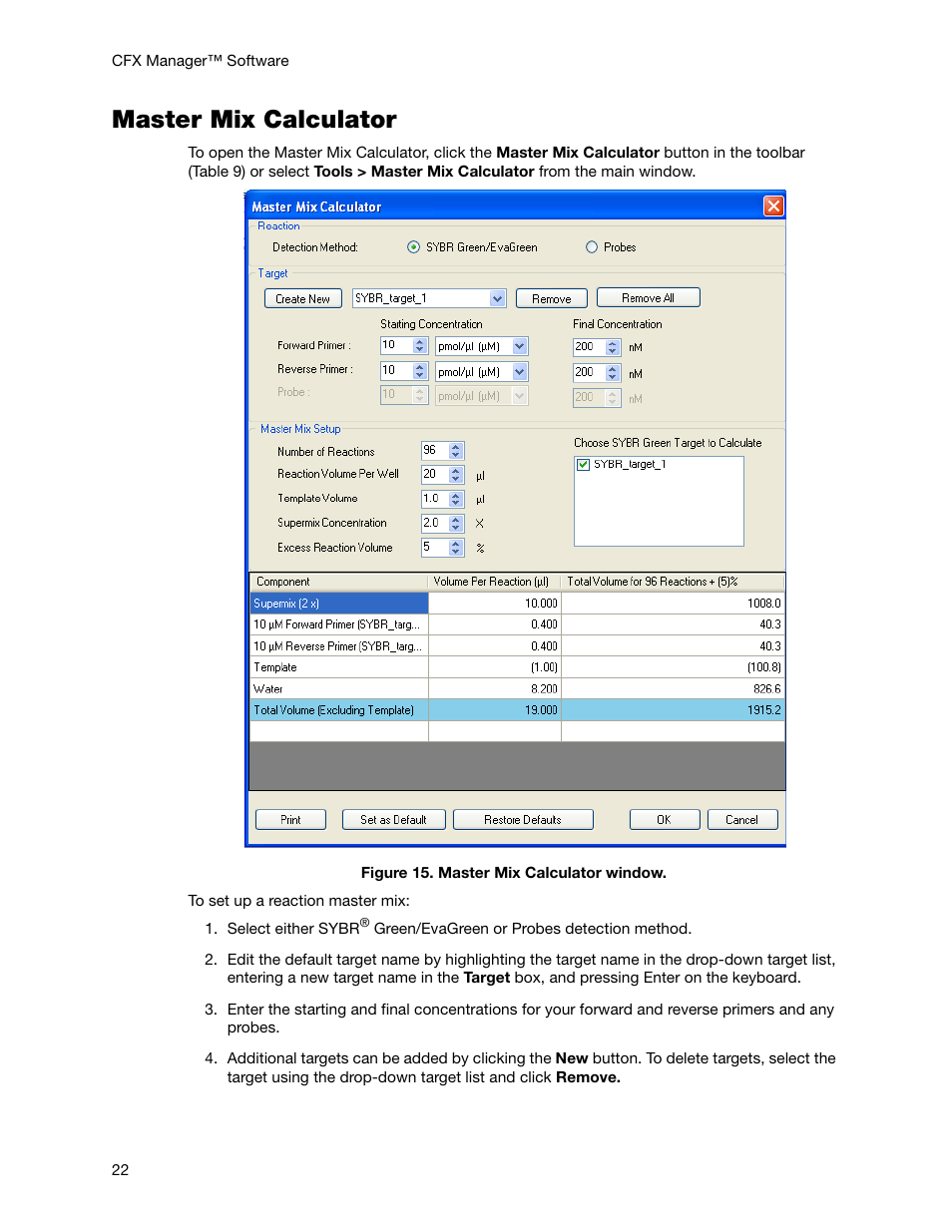 Master mix calculator | Bio-Rad Firmware & Software Updates User Manual | Page 35 / 178