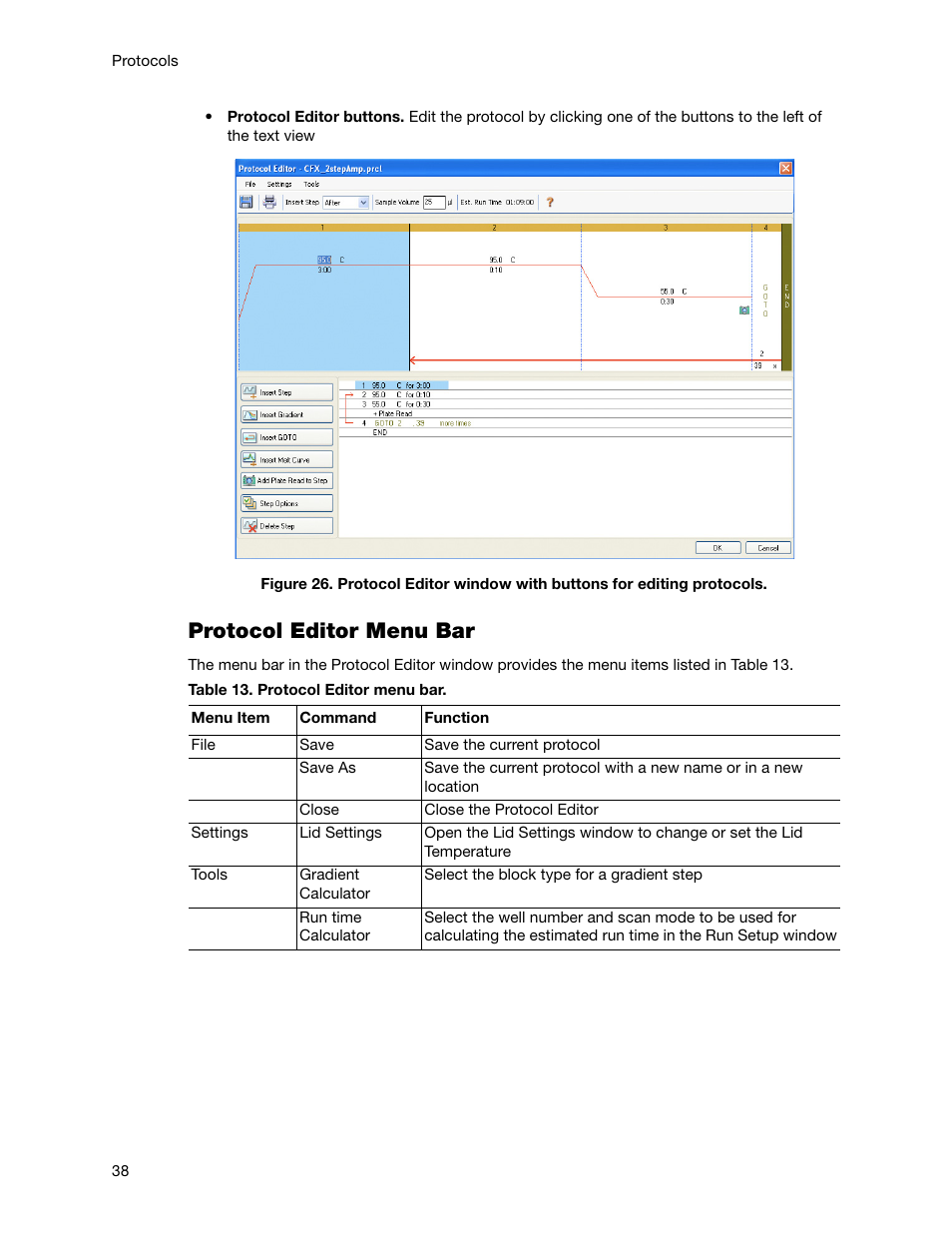 Figure 26), Protocol editor menu bar | Bio-Rad Firmware & Software Updates User Manual | Page 51 / 178