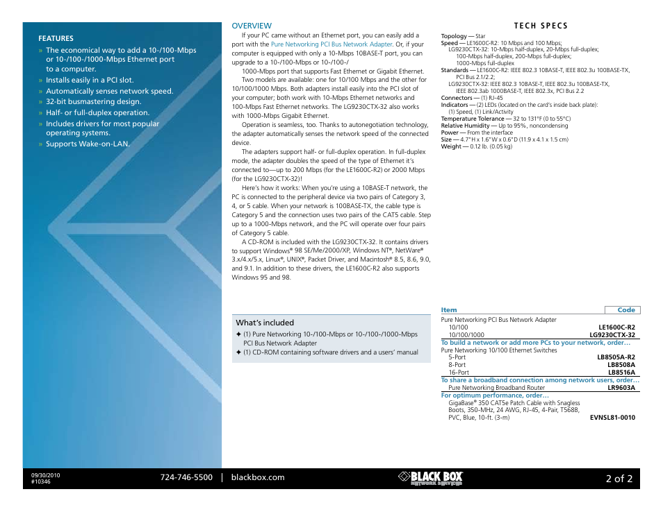 Black box, 2 of 2 | Black Box LG9230CTX-32 User Manual | Page 2 / 2