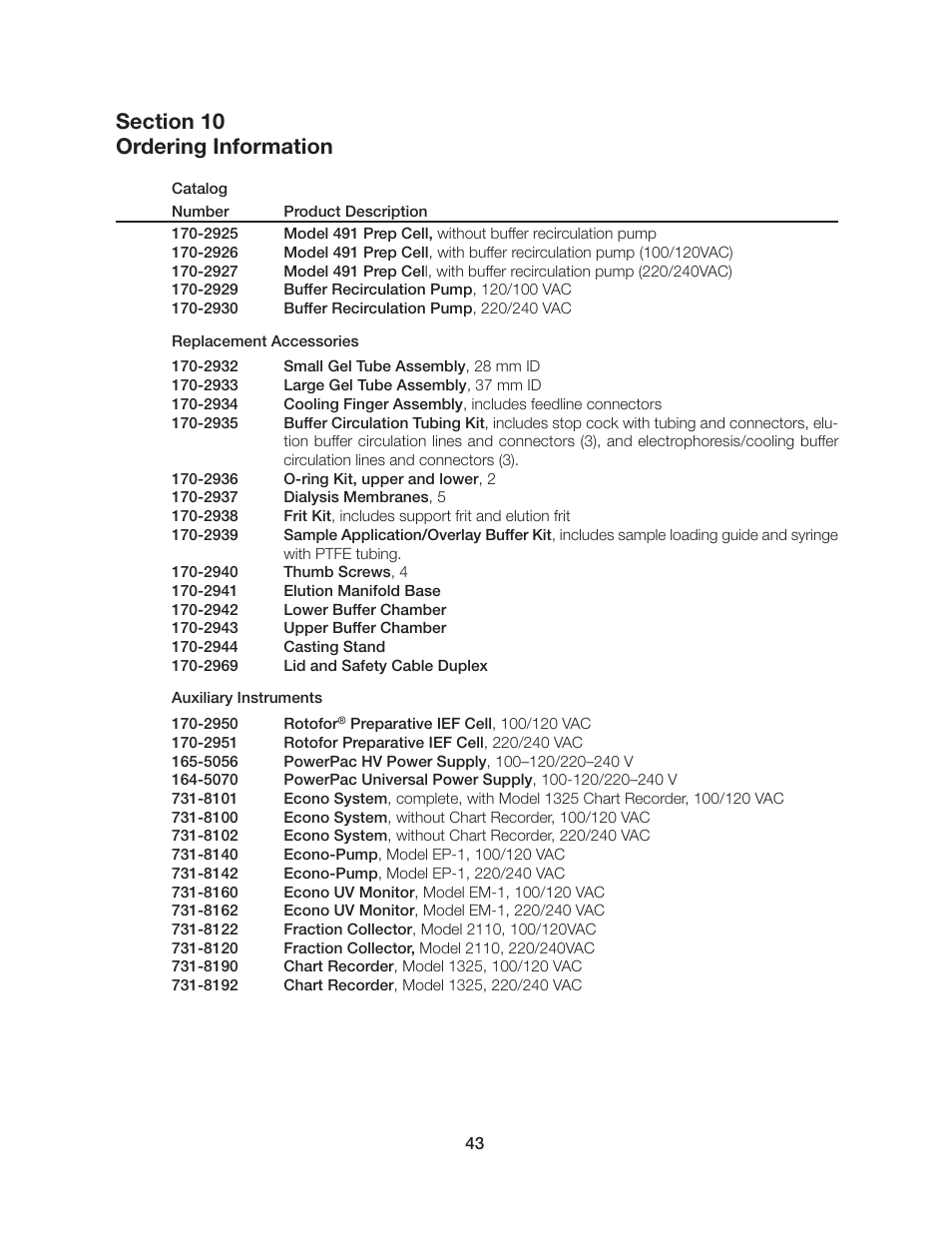 Bio-Rad Model 491 Prep Cell and Mini Prep Cell User Manual | Page 48 / 52