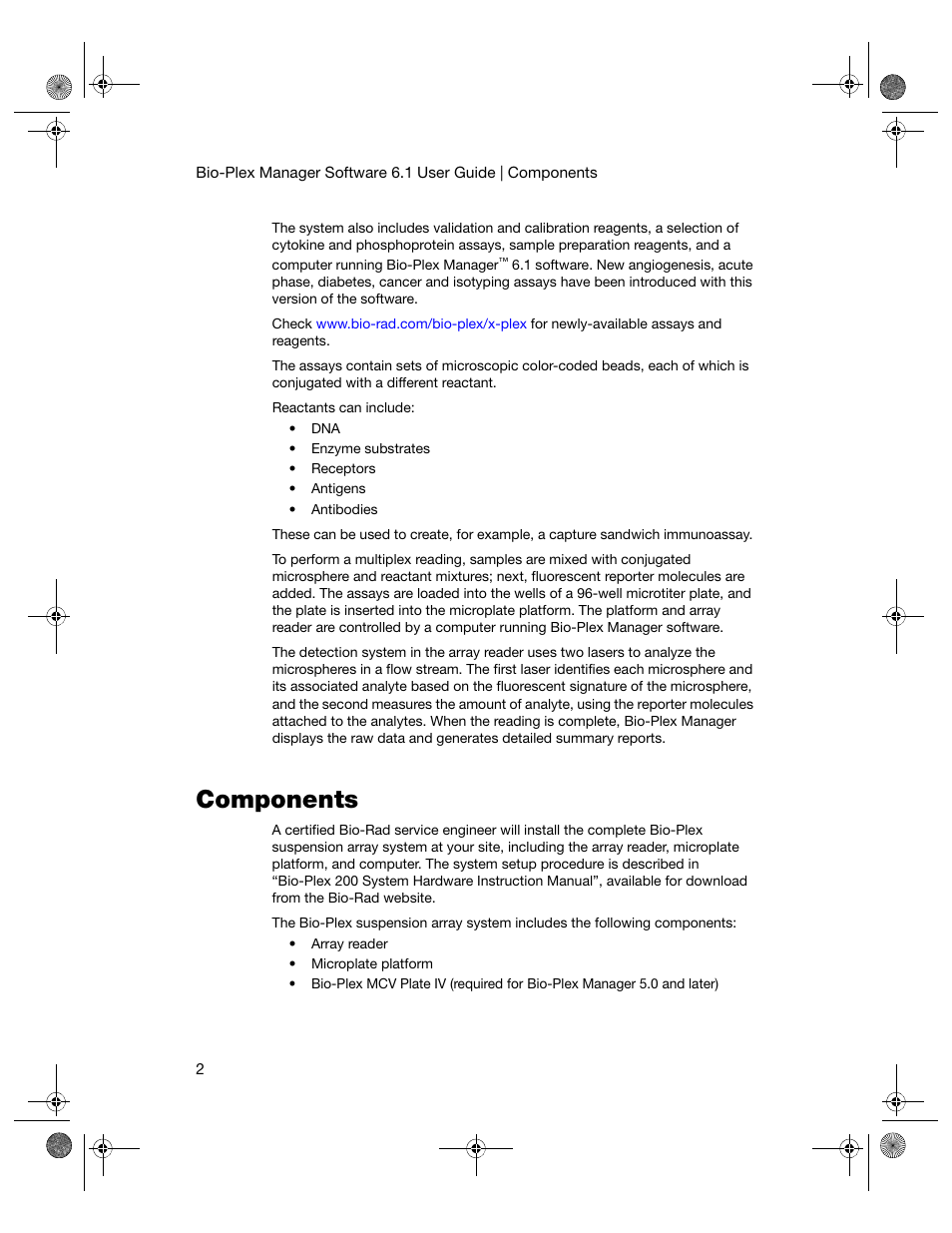 Components | Bio-Rad Bio-Plex Software® Upgrades and Conversions User Manual | Page 14 / 260