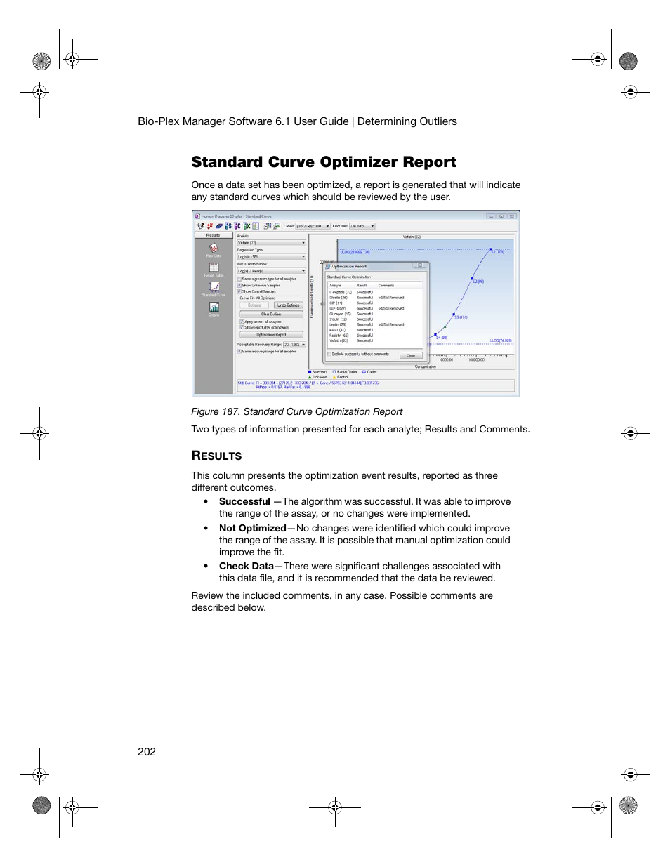Standard curve optimizer report | Bio-Rad Bio-Plex Software® Upgrades and Conversions User Manual | Page 214 / 260