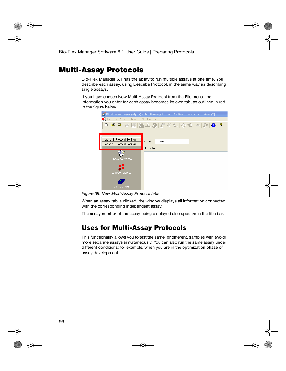 Multi-assay protocols, Uses for multi-assay protocols | Bio-Rad Bio-Plex Software® Upgrades and Conversions User Manual | Page 68 / 260