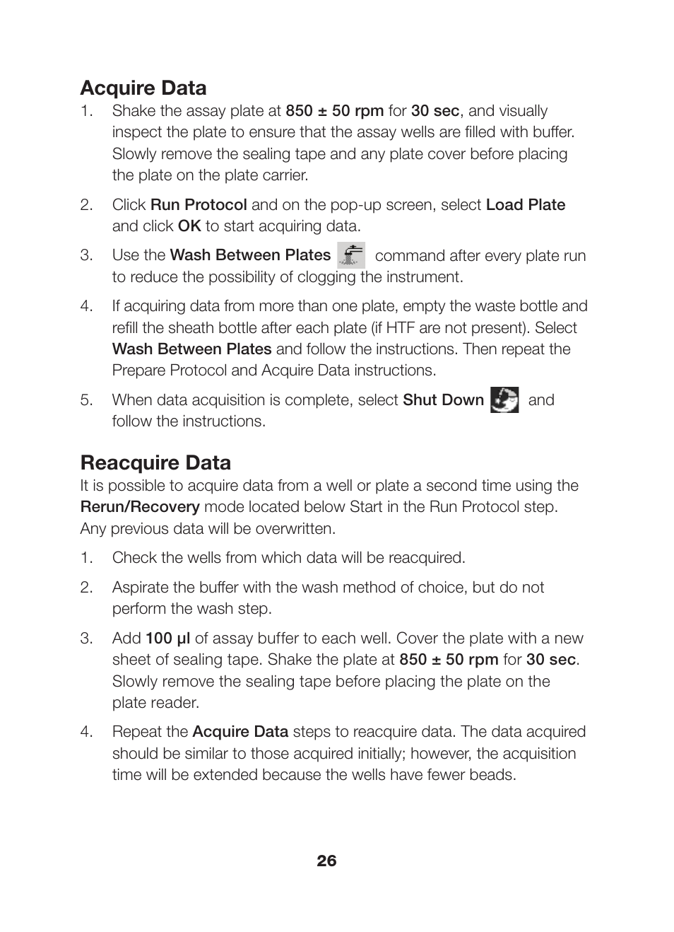 Acquire data, Reacquire data | Bio-Rad Bio-Plex Pro™ Human Chemokine Assays User Manual | Page 28 / 42