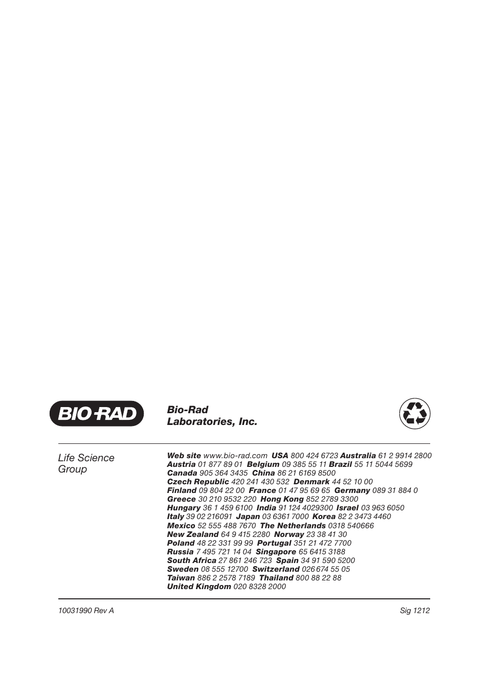 Life science group, Bio-rad laboratories, inc | Bio-Rad Bio-Plex Pro™ Human Chemokine Assays User Manual | Page 42 / 42