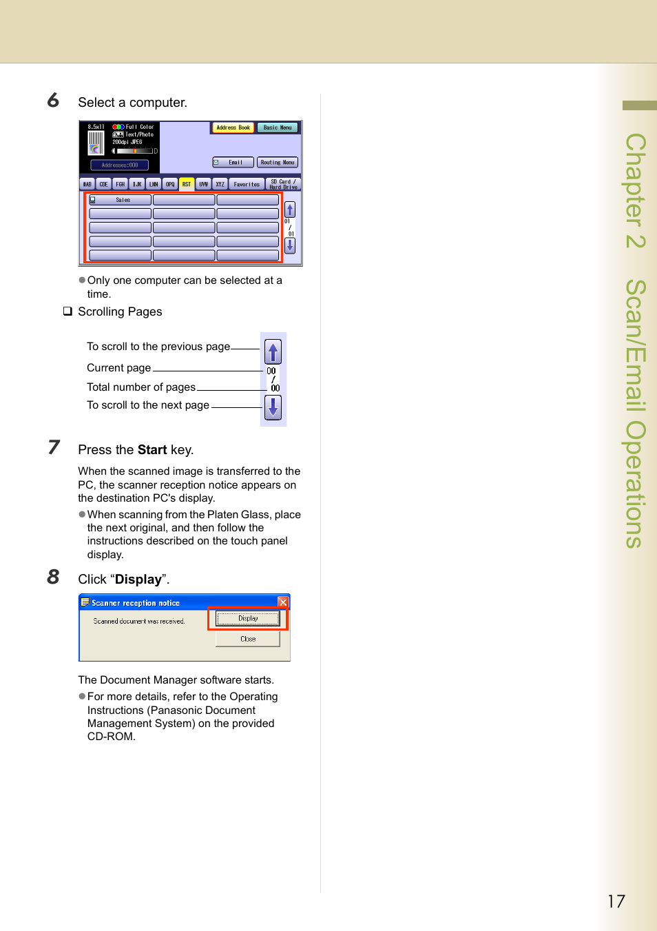 Chapter 2 scan/email operations | Black Box DP-C262 C322 User Manual | Page 17 / 54