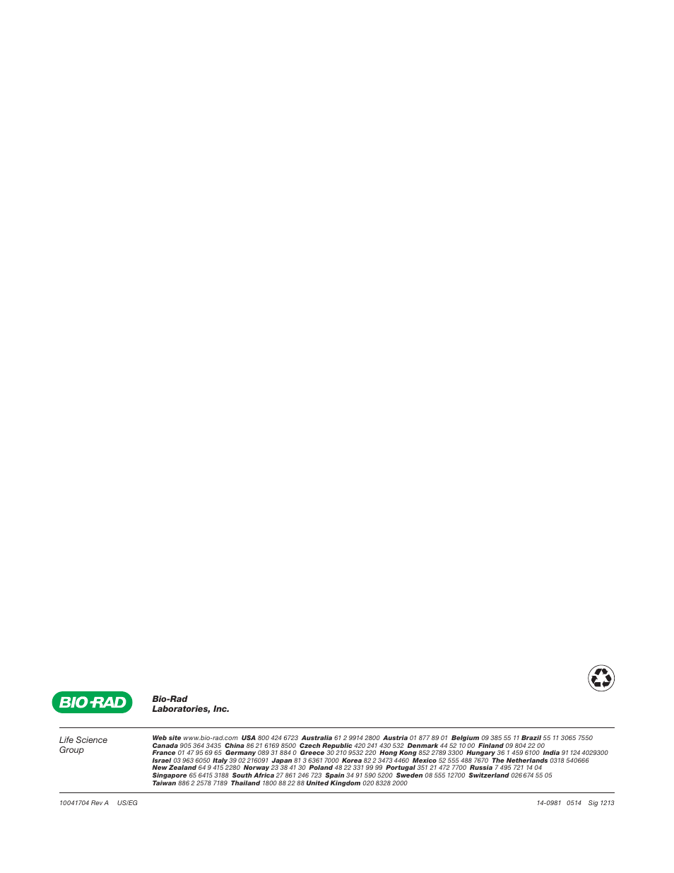 Bio-Rad ZOE™ Fluorescent Cell Imager User Manual | Page 36 / 36
