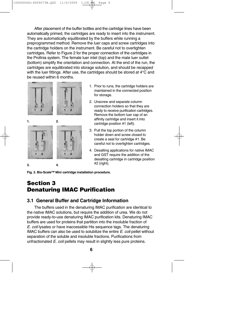 1 general buffer and cartridge information | Bio-Rad Bio-Gel P Polyacrylamide Gel User Manual | Page 8 / 24
