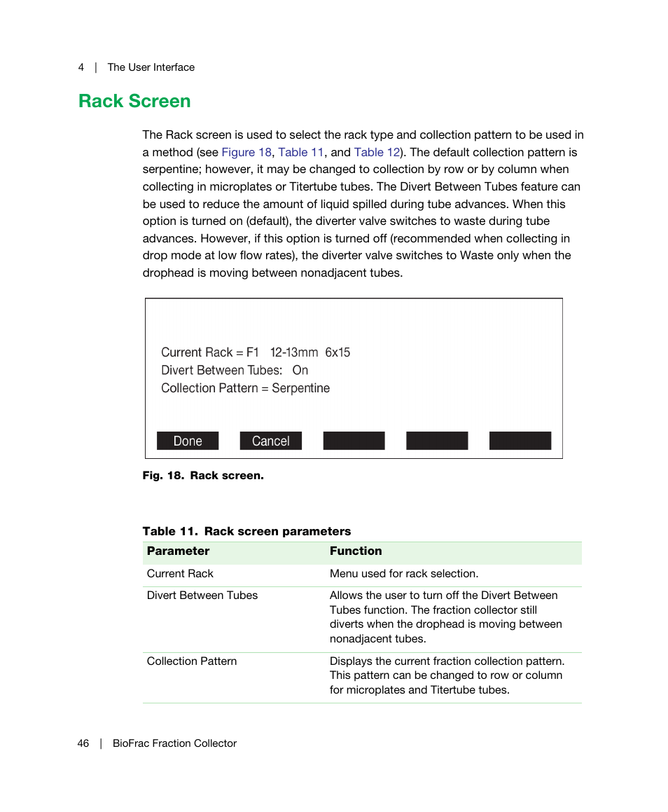 Rack screen | Bio-Rad BioFrac™ Fraction Collector User Manual | Page 54 / 106