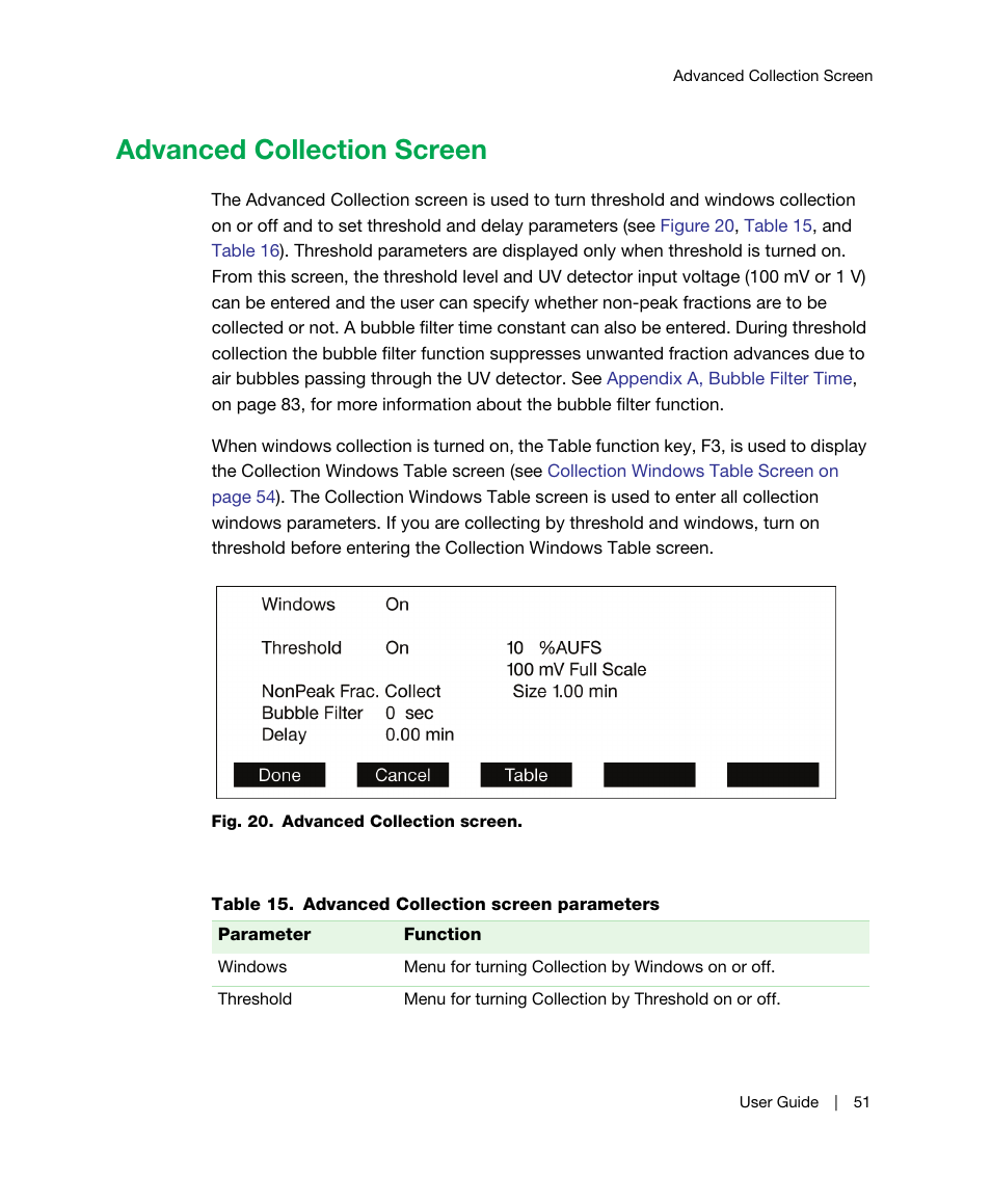 Advanced collection screen | Bio-Rad BioFrac™ Fraction Collector User Manual | Page 59 / 106