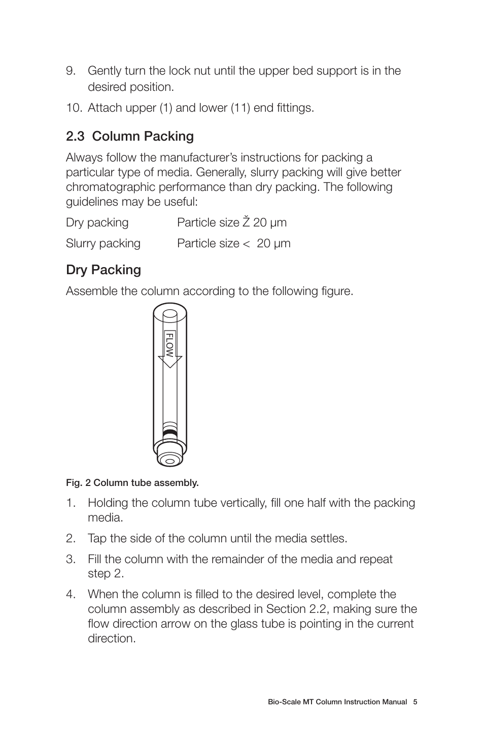 Bio-Rad Bio-Scale™ MT High-Resolution Empty Columns User Manual | Page 9 / 16