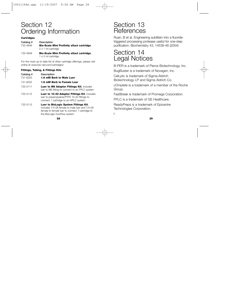 Bio-Rad Profinity eXact™ Purification and Tag Cleavage Consumables User Manual | Page 17 / 18