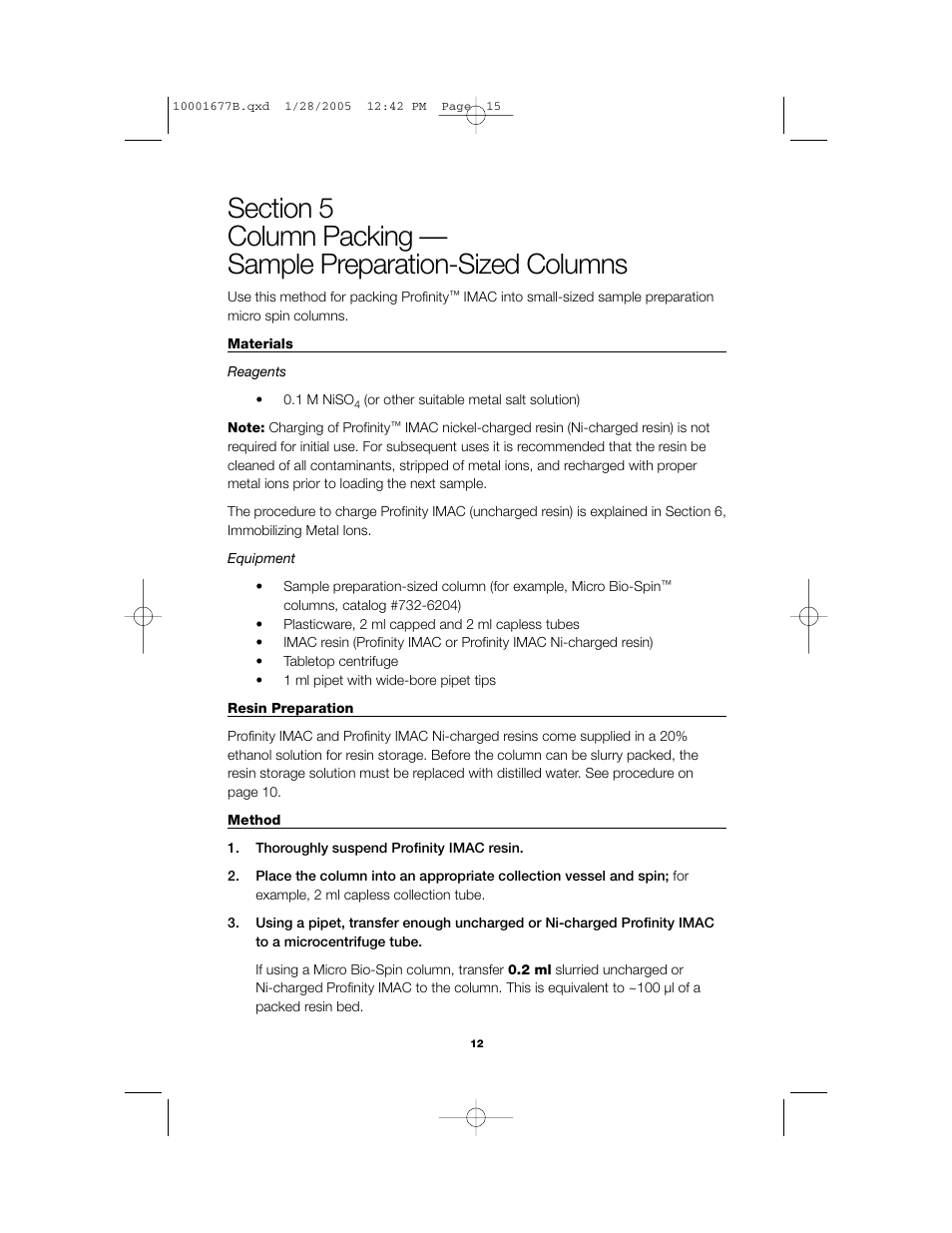 Bio-Rad Profinity IMAC Resins User Manual | Page 16 / 52