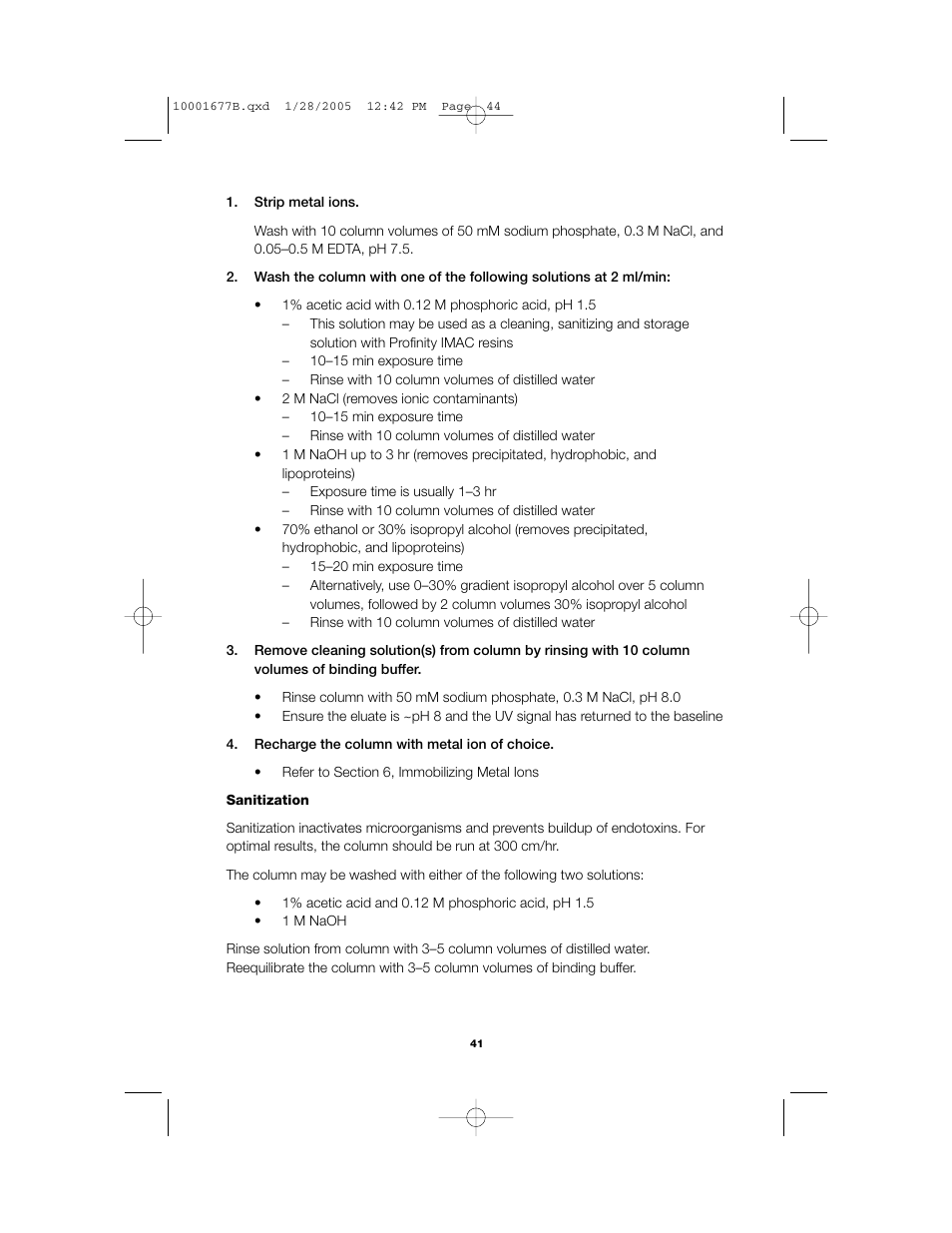 Bio-Rad Profinity IMAC Resins User Manual | Page 45 / 52