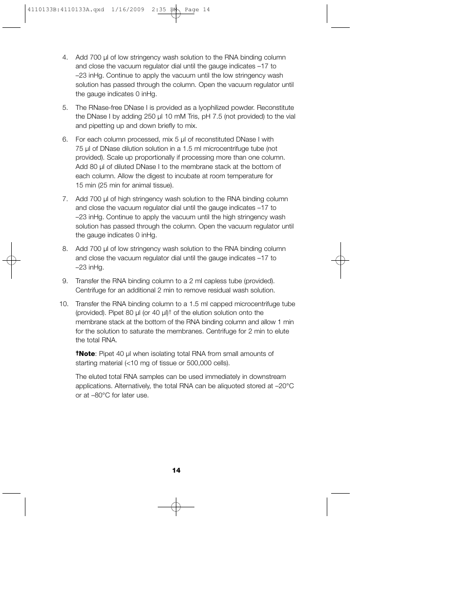 Bio-Rad Aurum™ Total RNA Mini Kit User Manual | Page 18 / 28