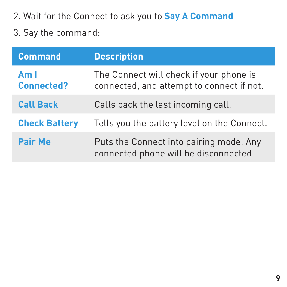 BlueAnt CONNECT Bluetooth Earpiece User Manual | Page 9 / 28