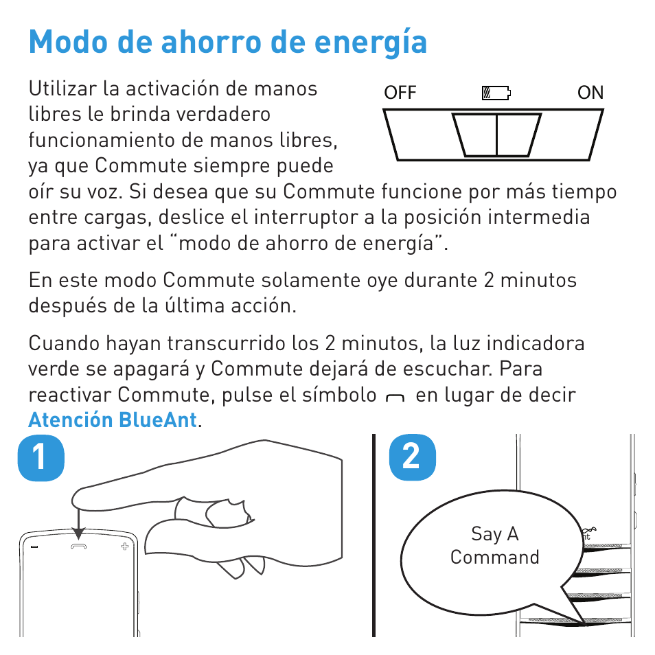 Modo de ahorro de energía | BlueAnt COMMUTE Voice Activated Handsfree User Manual | Page 79 / 96