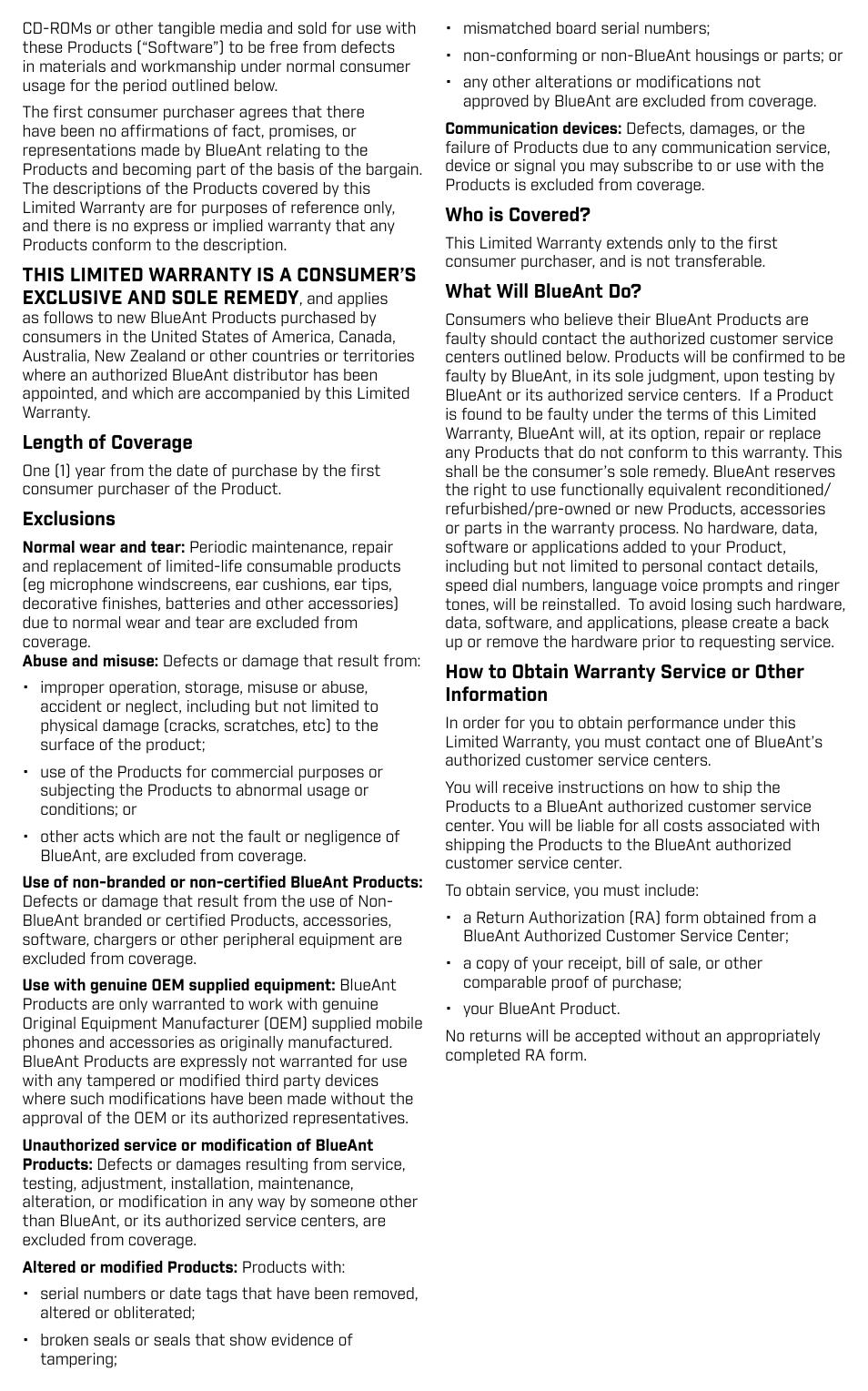 BlueAnt PUMP HD Sportbuds User Manual | Page 36 / 64