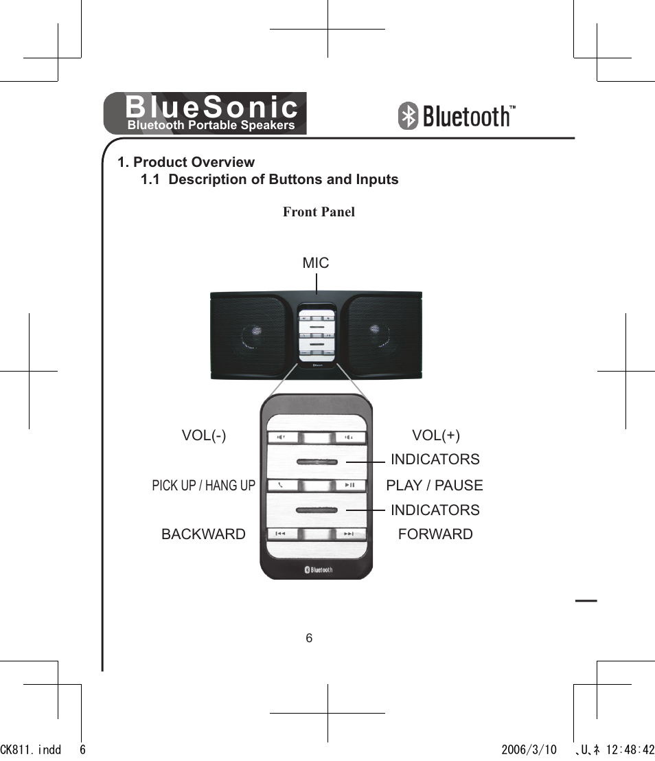 Bluesonic | BlueAnt Bluesonic Bluetooth Portable Speakers User Manual | Page 6 / 40