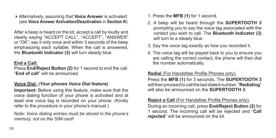 BlueAnt Supertooth 3 Handsfree User Manual | Page 10 / 48