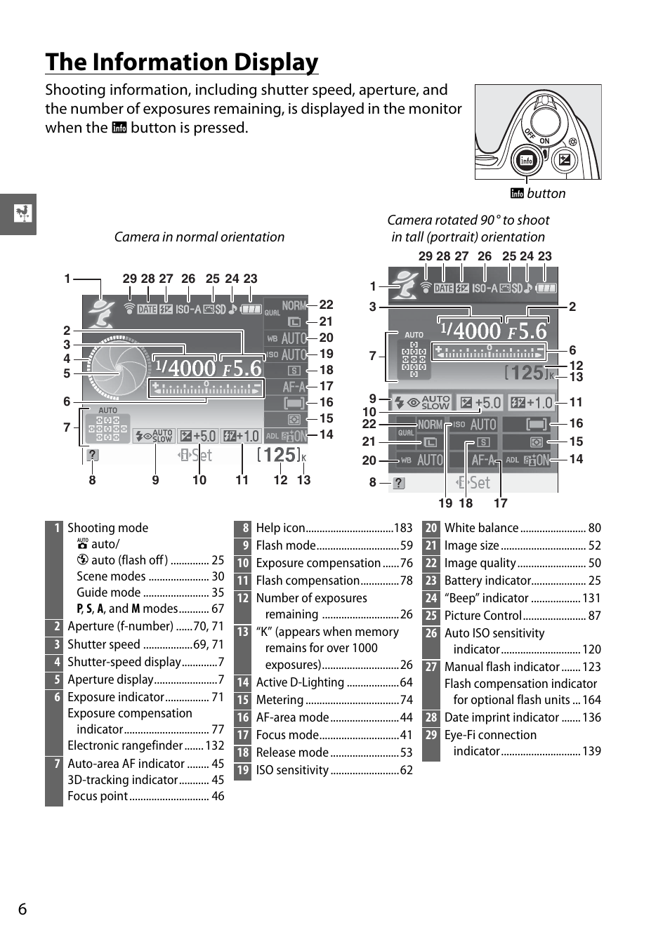 The information display | Nikon D3000 User Manual | Page 24 / 216