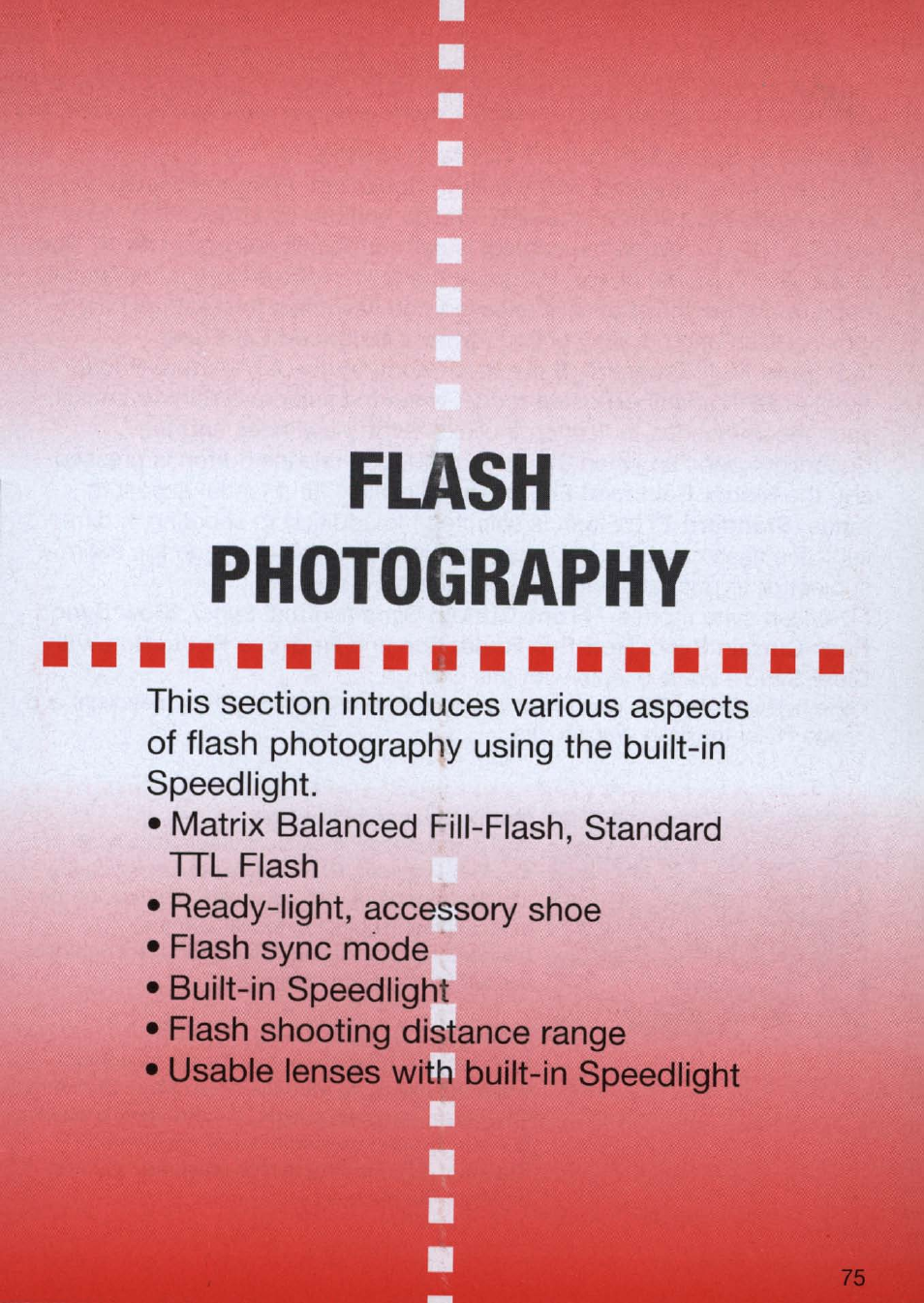 Flash, Photography, Flash photography | Nikon n65 User Manual | Page 75 / 116