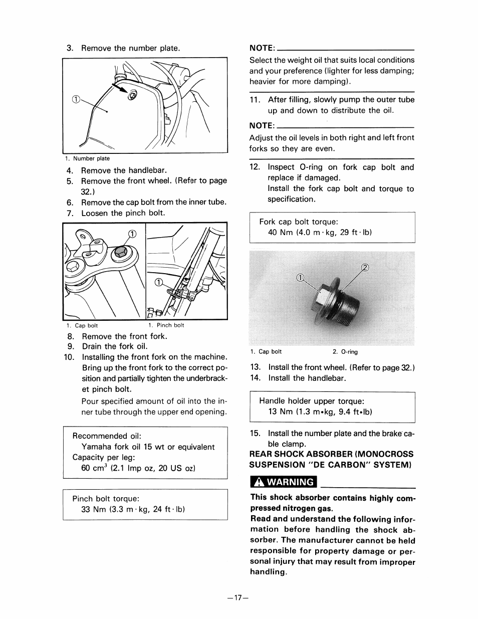 Note, A warning | Yamaha pw80 User Manual | Page 29 / 64