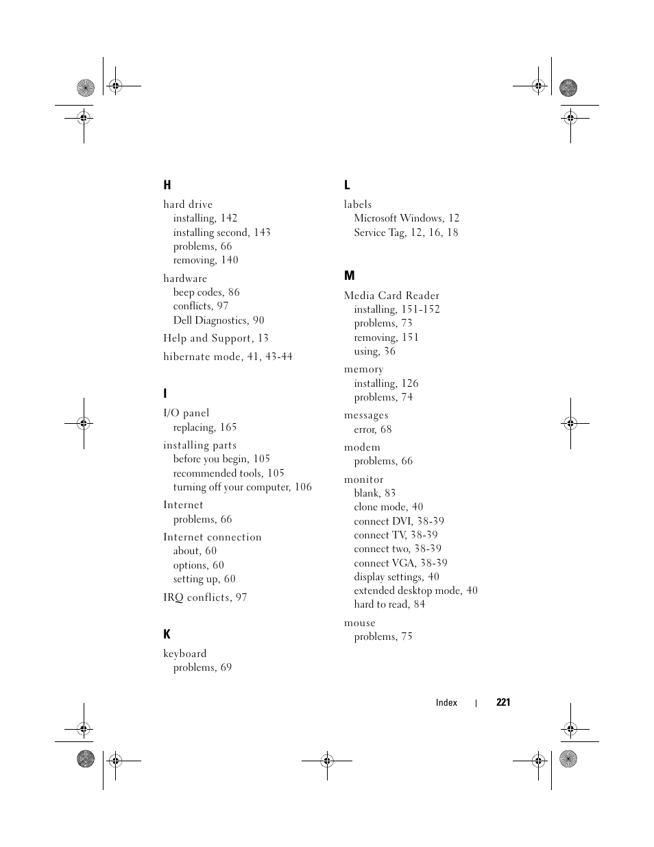 Dell Inspiron 530 User Manual | Page 221 / 226
