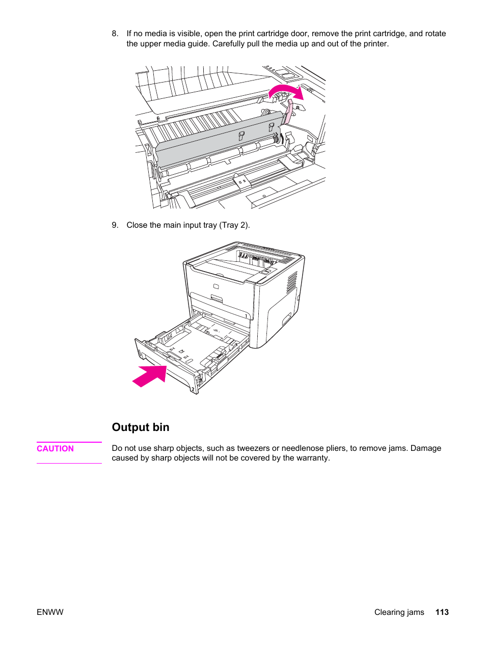 Output bin | HP LaserJet 1320 User Manual | Page 123 / 184