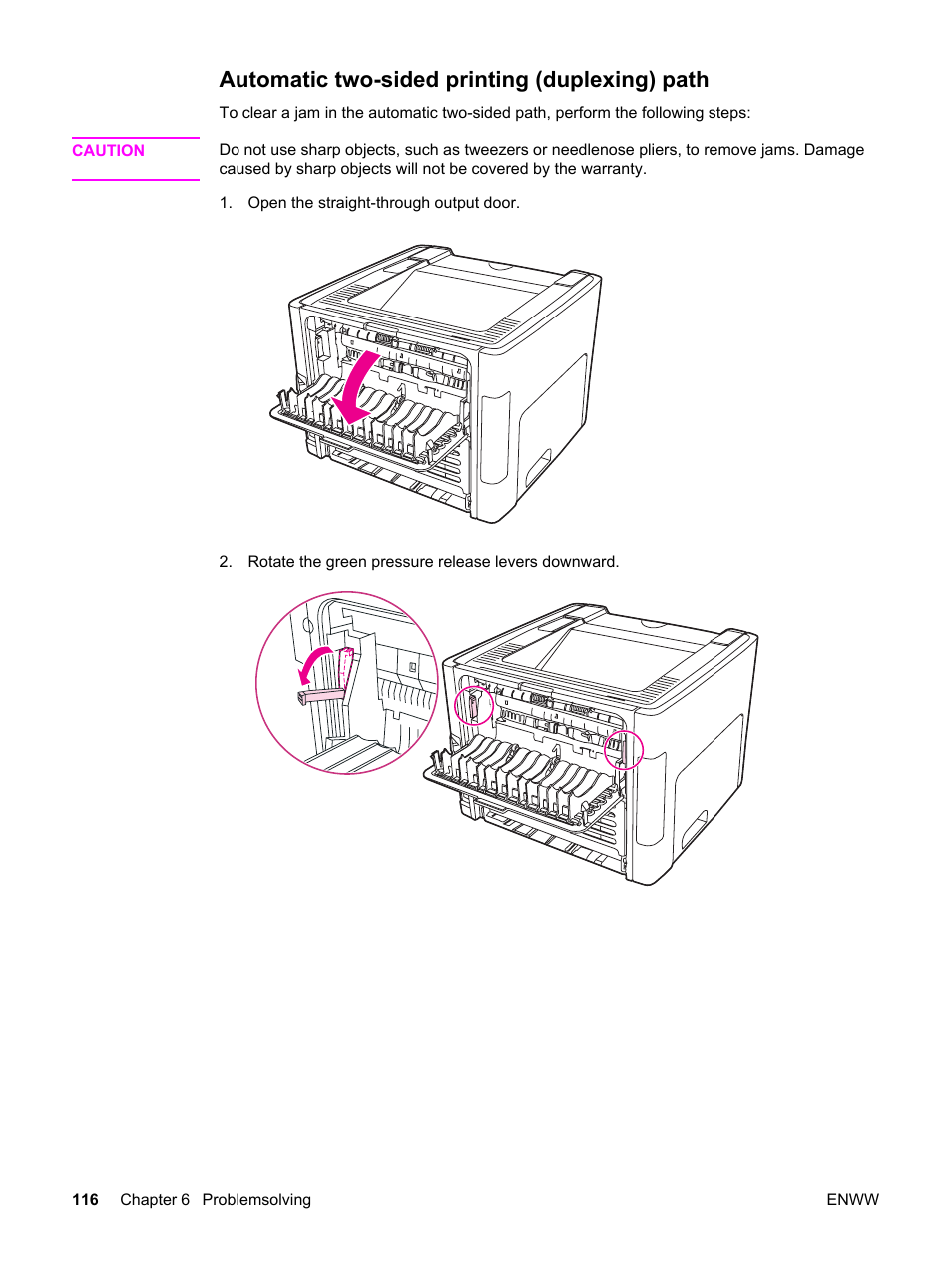 Automatic two-sided printing (duplexing) path | HP LaserJet 1320 User Manual | Page 126 / 184