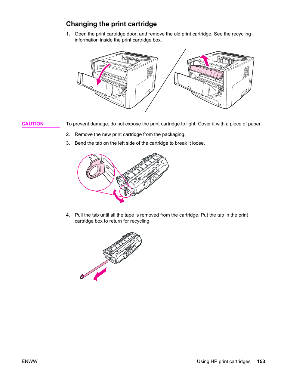 Changing the print cartridge, Print cartridge. see, For more | Cartridge. see, Changing the print, Cartridge, For instructions | HP LaserJet 1320 User Manual | Page 163 / 184