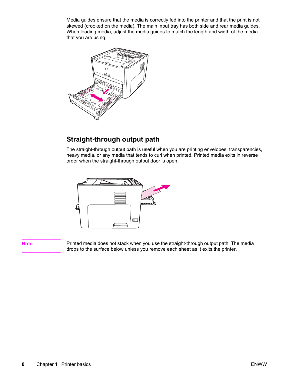 Straight-through output path | HP LaserJet 1320 User Manual | Page 18 / 184