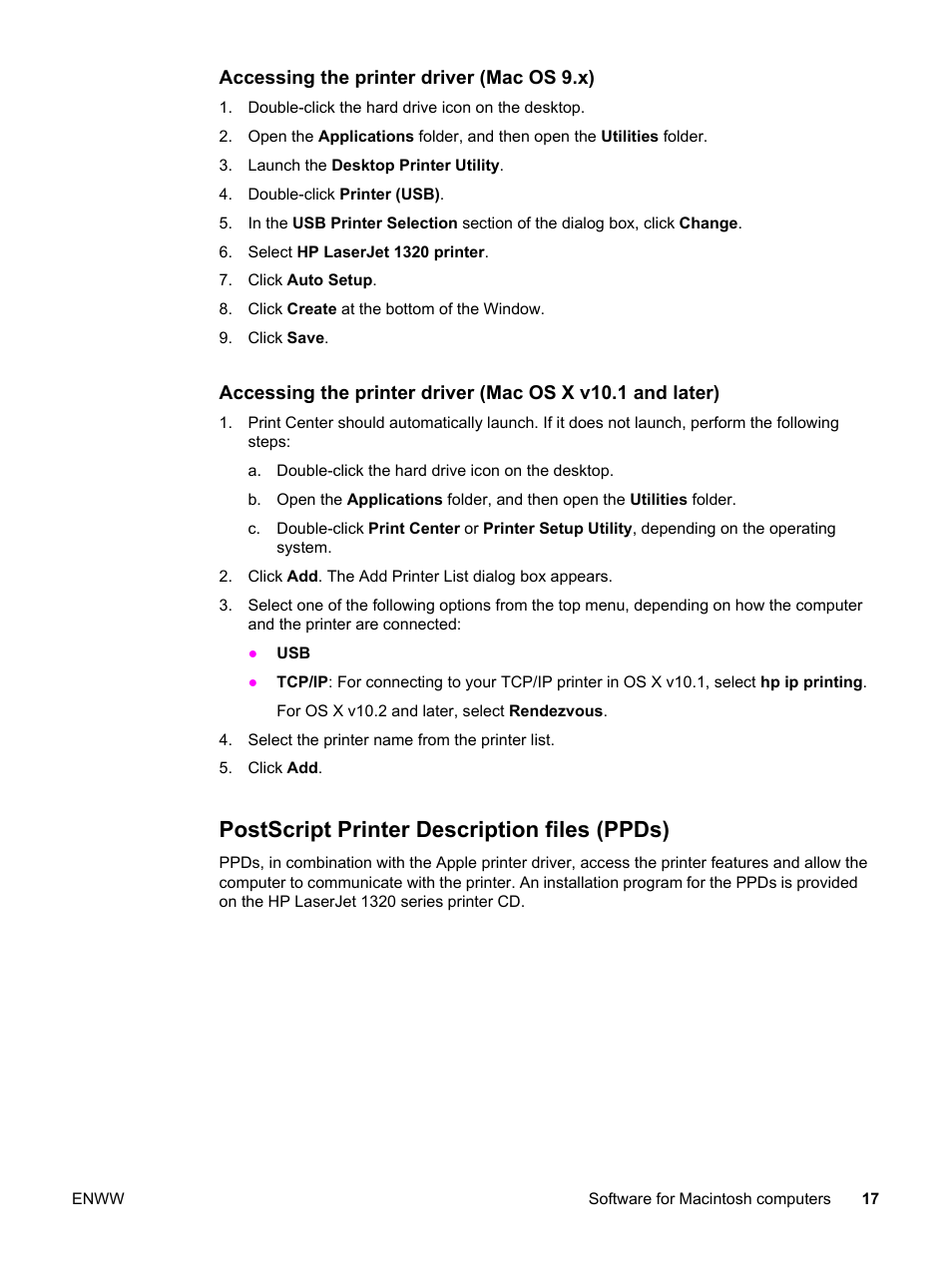 Postscript printer description files (ppds) | HP LaserJet 1320 User Manual | Page 27 / 184