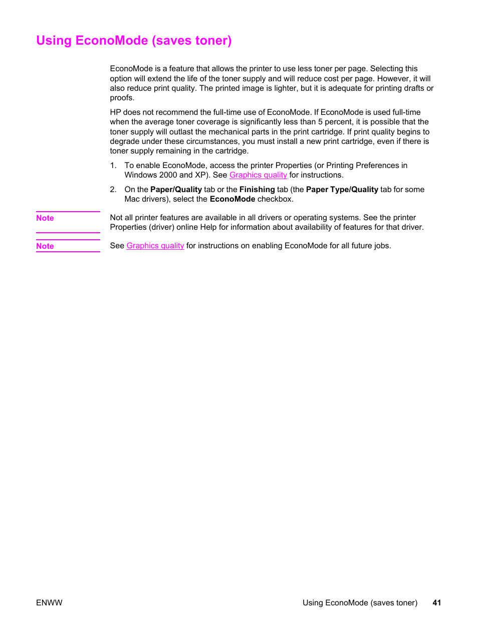 Using economode (saves toner), For more information | HP LaserJet 1320 User Manual | Page 51 / 184