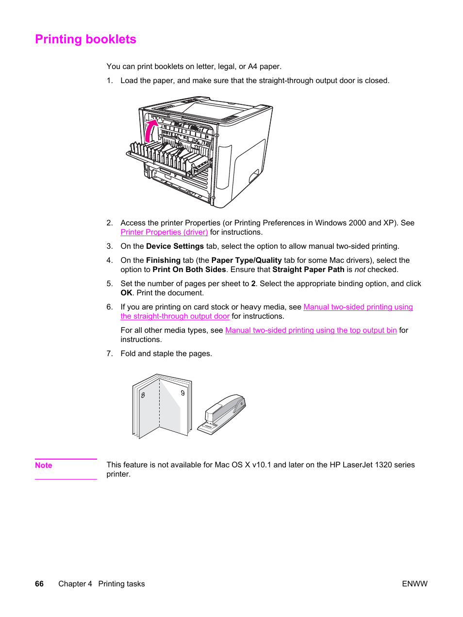 Printing booklets | HP LaserJet 1320 User Manual | Page 76 / 184