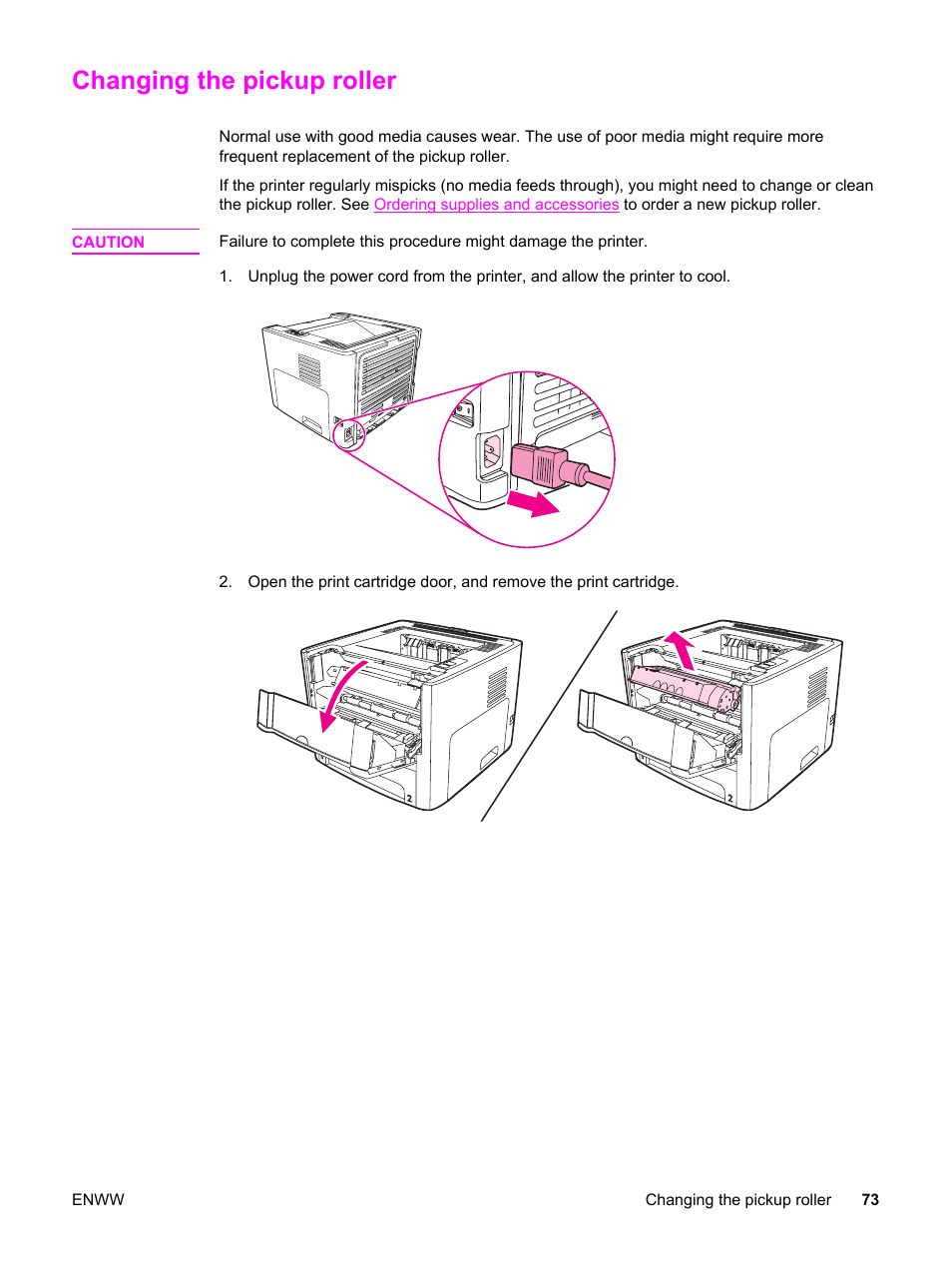Changing the pickup roller | HP LaserJet 1320 User Manual | Page 83 / 184