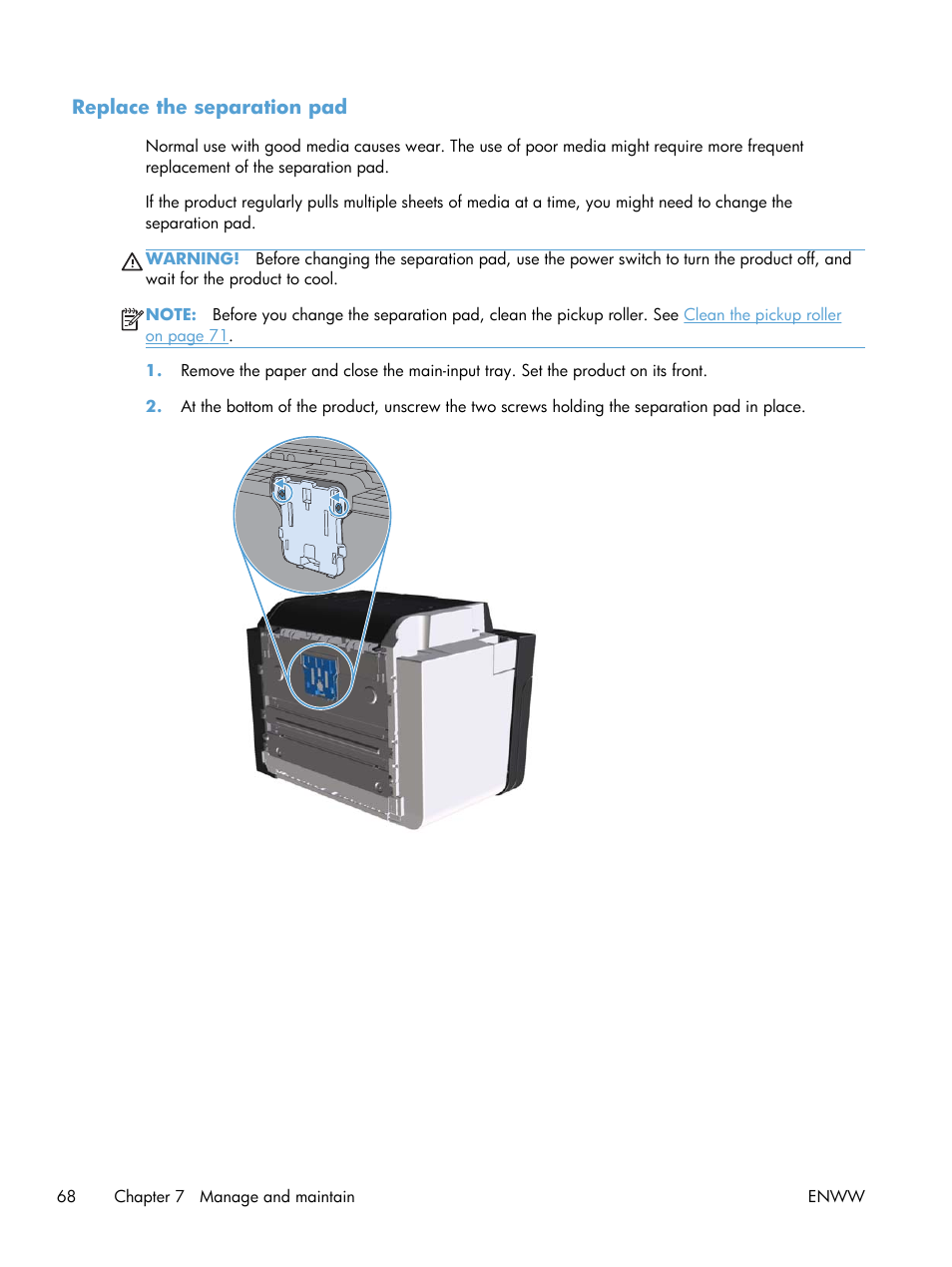 Replace the separation pad | HP Laserjet p1606dn User Manual | Page 80 / 152