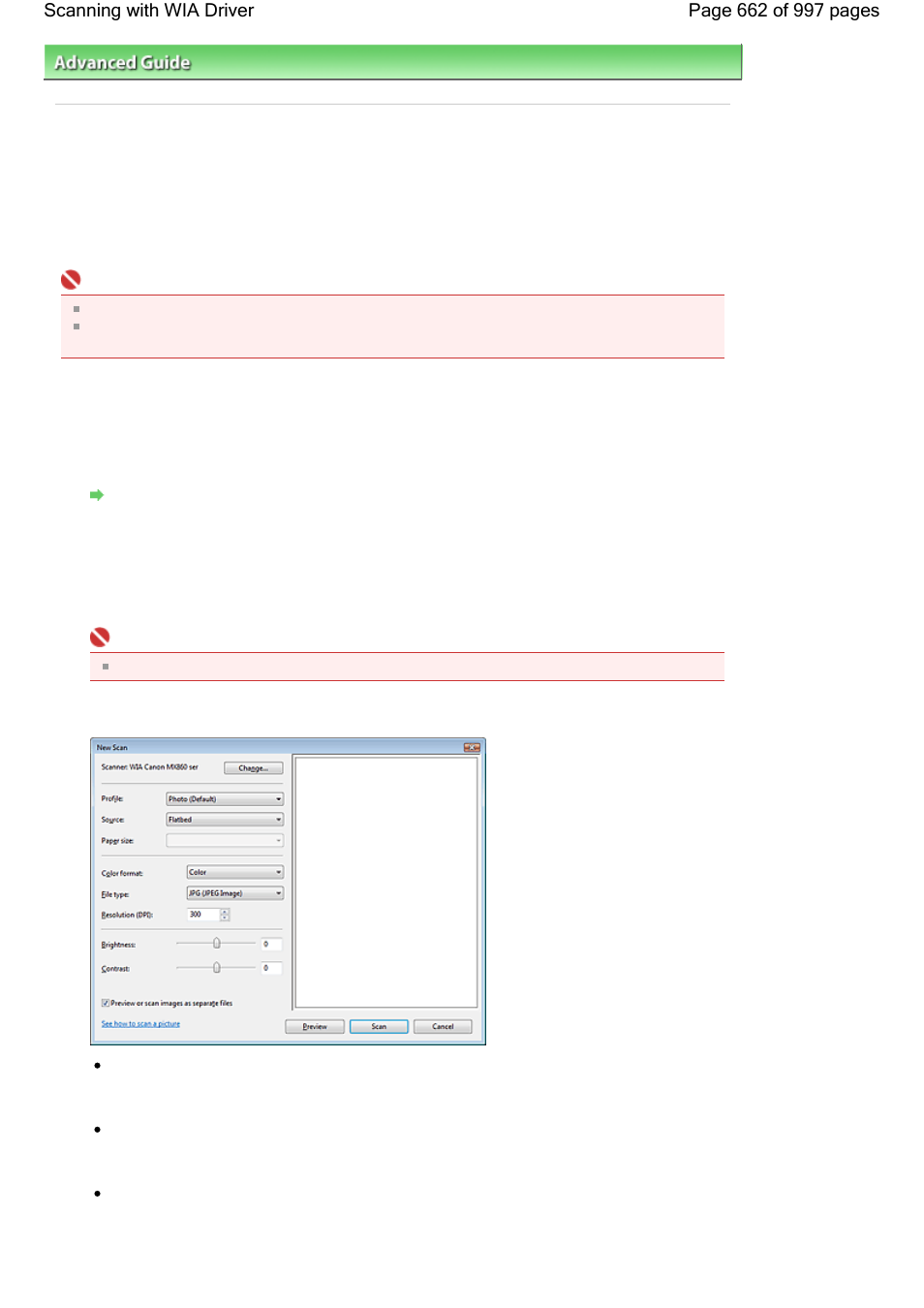 Scanning with wia driver | Canon mx860 User Manual | Page 662 / 997