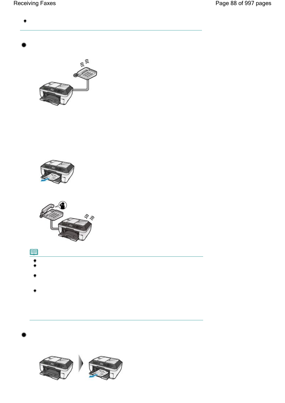 When fax priority mode is selected, When fax only mode is selected | Canon mx860 User Manual | Page 88 / 997