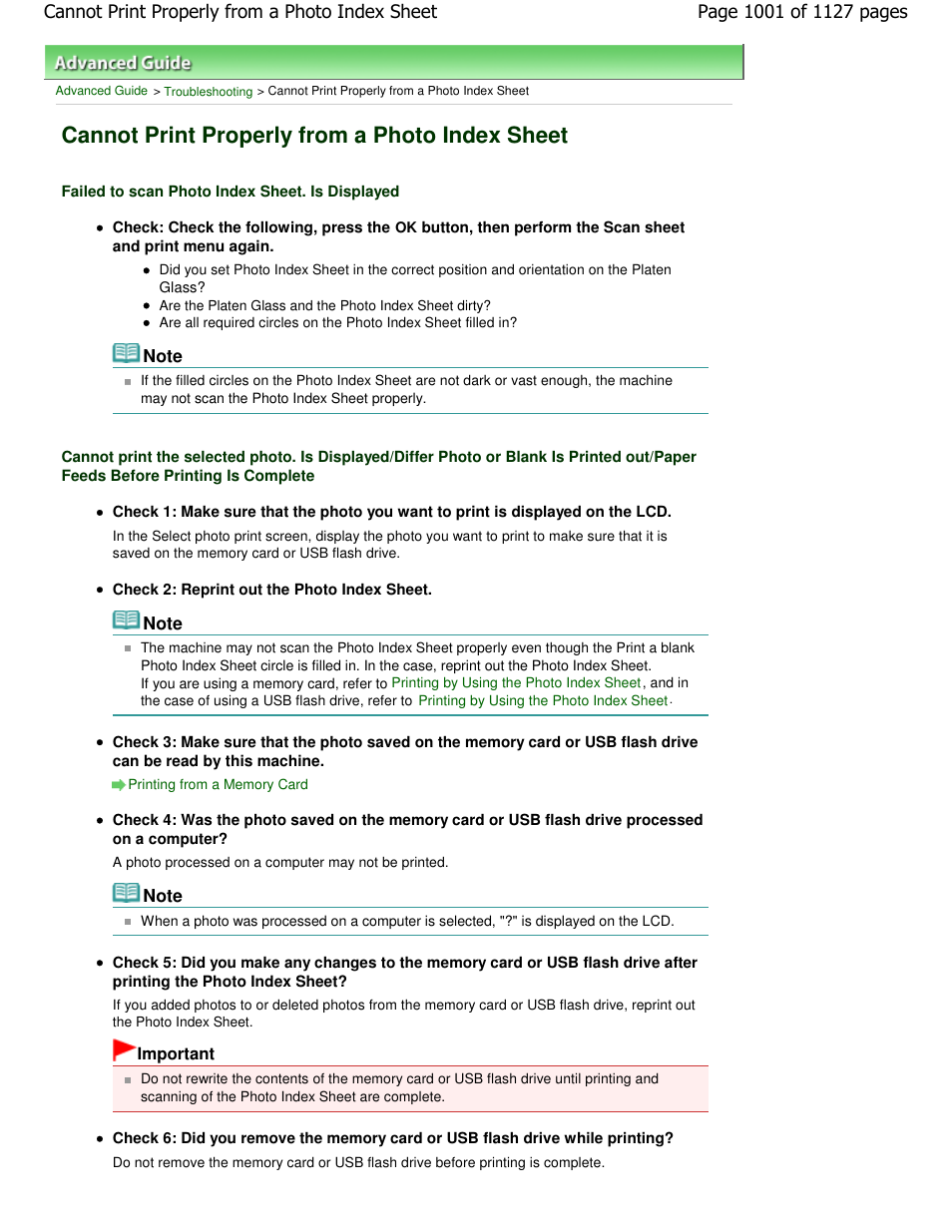 Cannot print properly from a photo index sheet | Canon PIXMA MX870 User Manual | Page 1001 / 1127