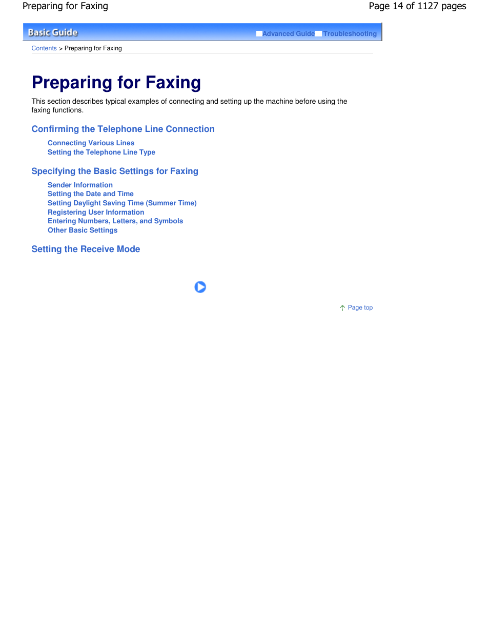 Preparing for faxing | Canon PIXMA MX870 User Manual | Page 14 / 1127