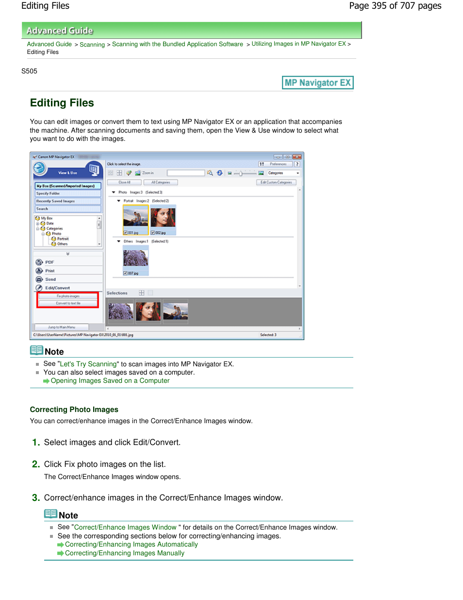 Editing files | Canon mp280 User Manual | Page 395 / 707