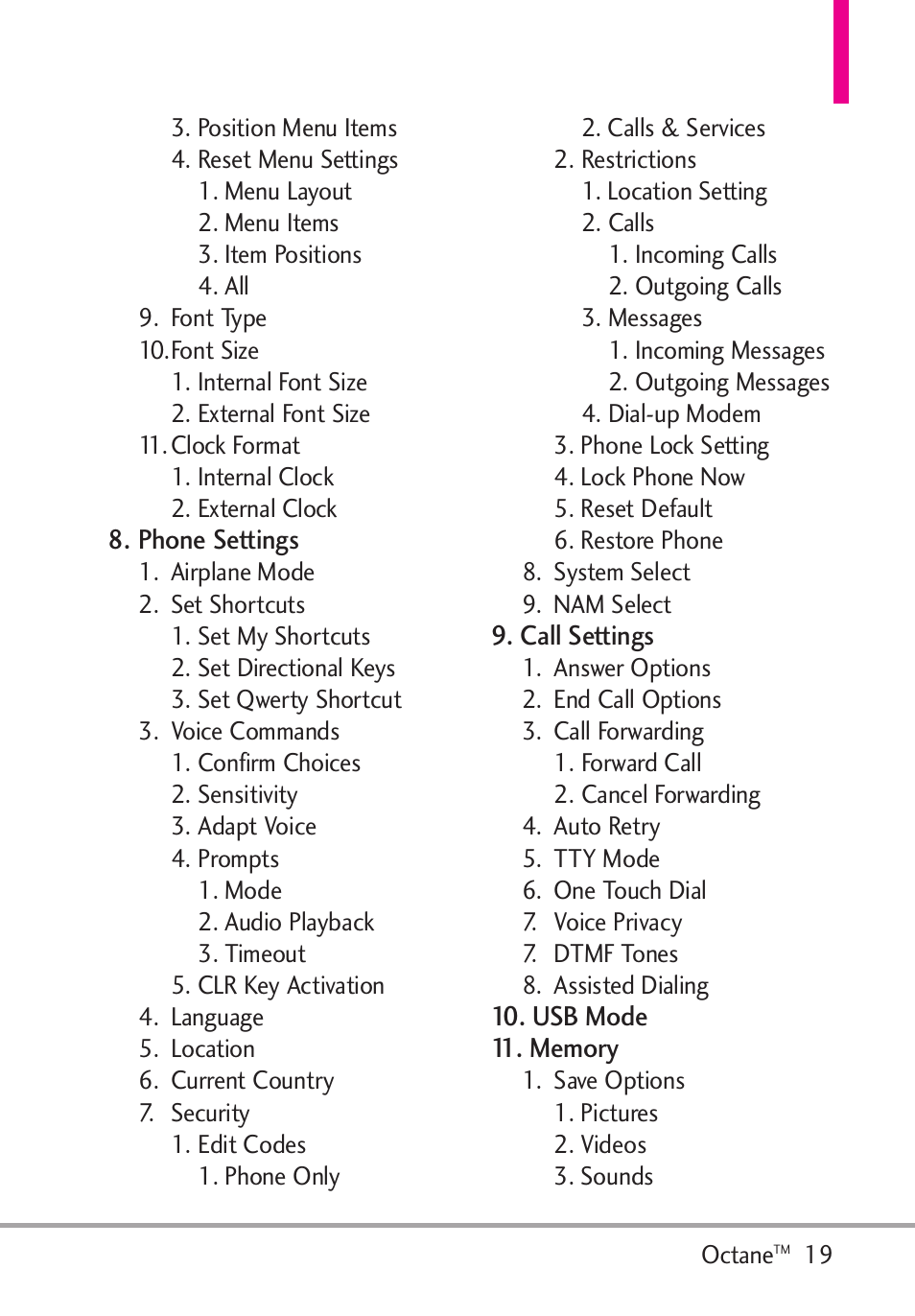 LG Octane VN530 User Manual | Page 21 / 166