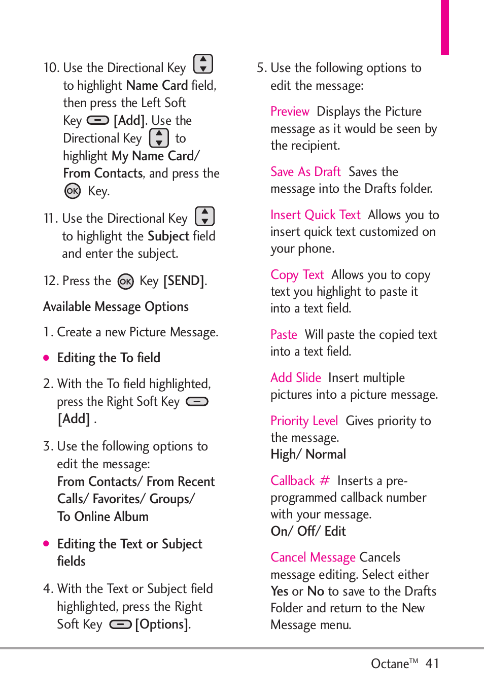LG Octane VN530 User Manual | Page 43 / 166