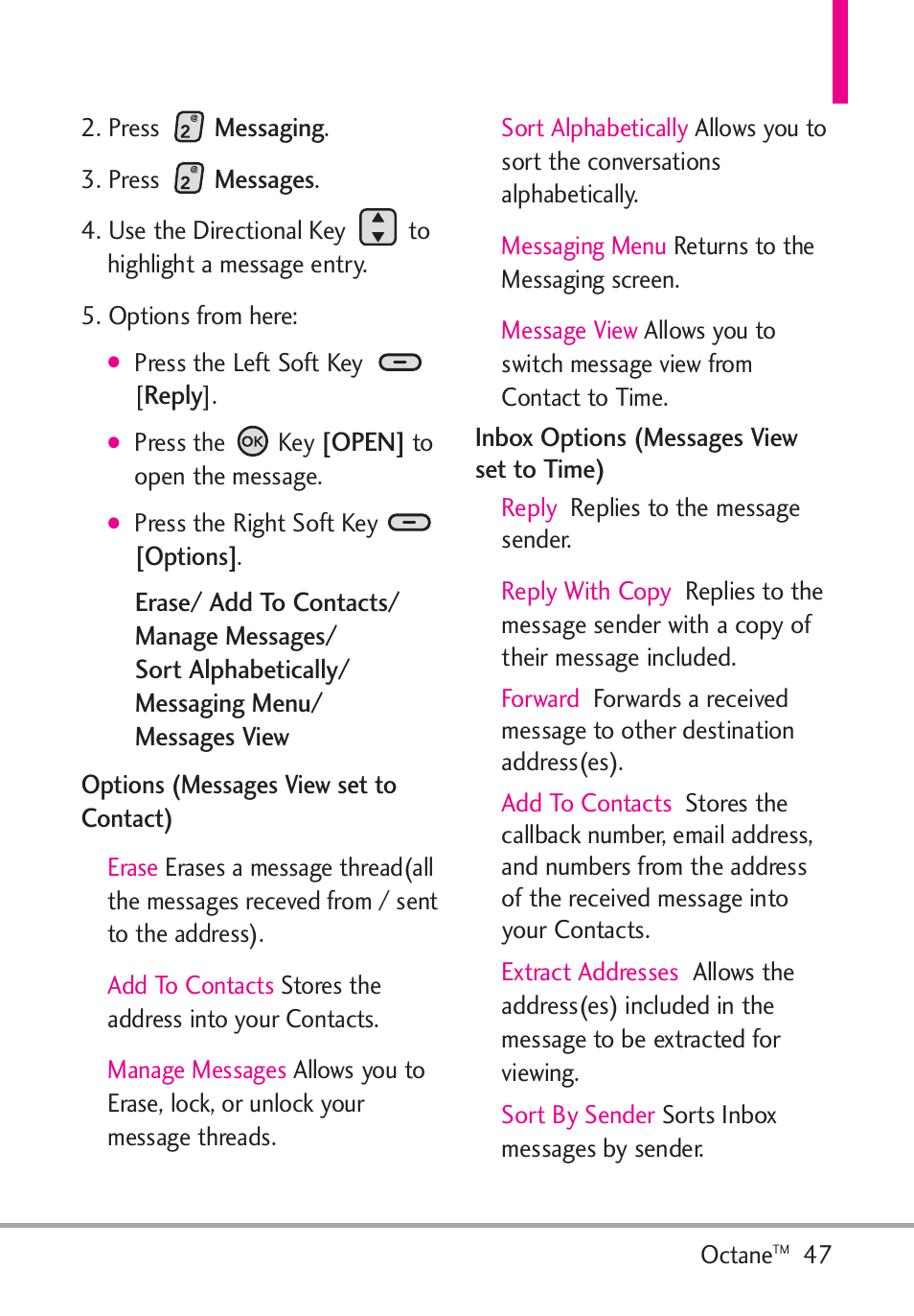 LG Octane VN530 User Manual | Page 49 / 166