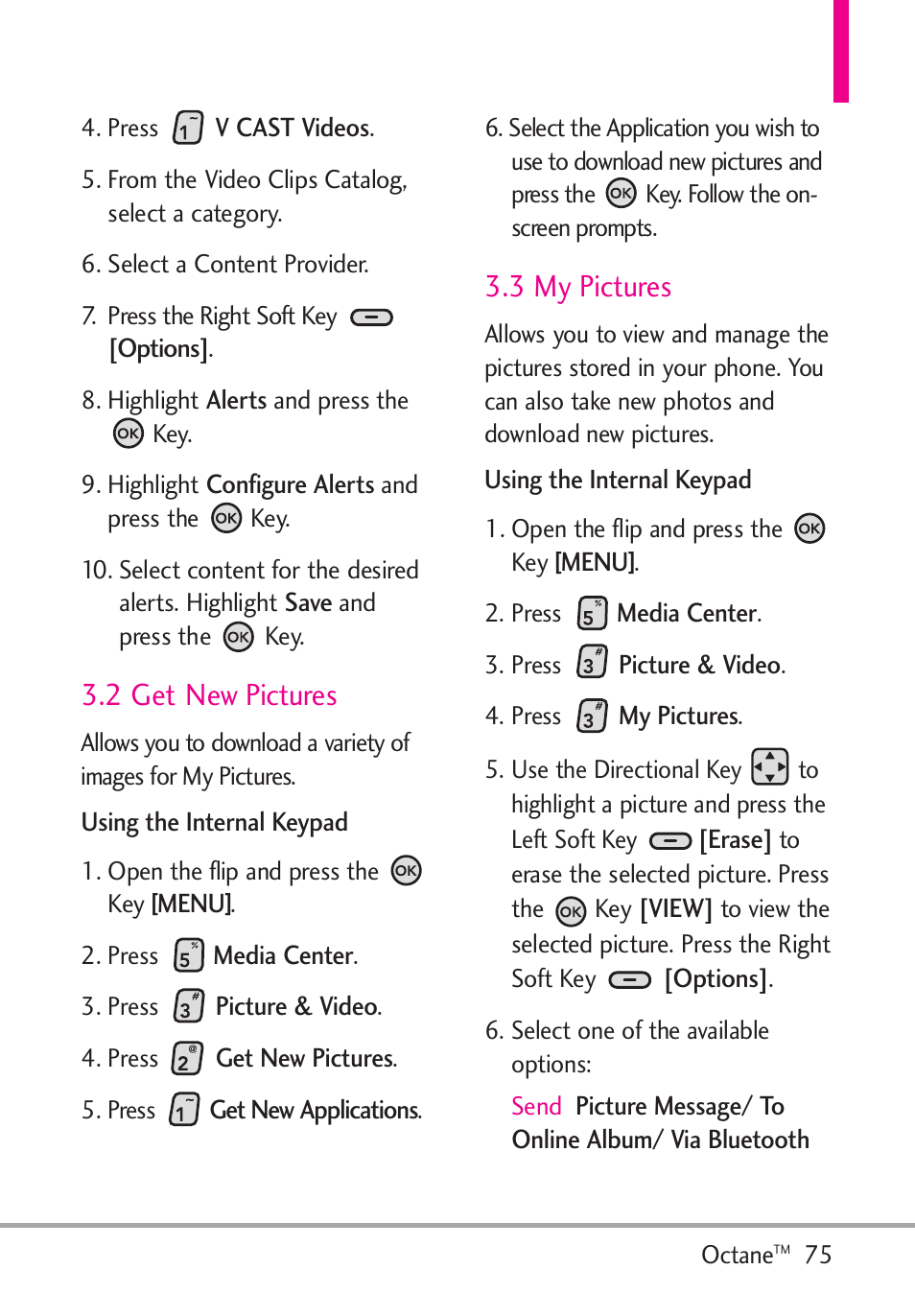 2 get new pictures, 3 my pictures | LG Octane VN530 User Manual | Page 77 / 166