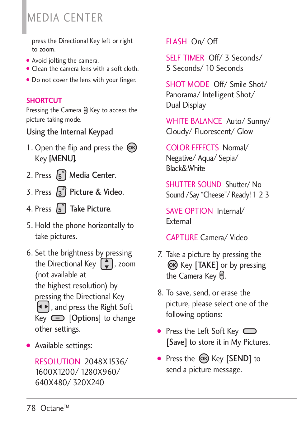 Media center | LG Octane VN530 User Manual | Page 80 / 166