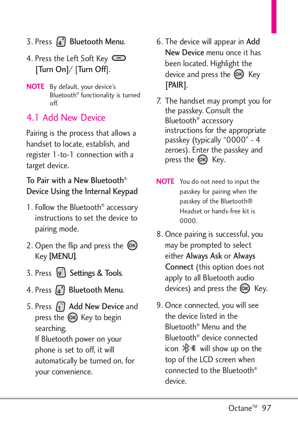 1 add new device | LG Octane VN530 User Manual | Page 99 / 166