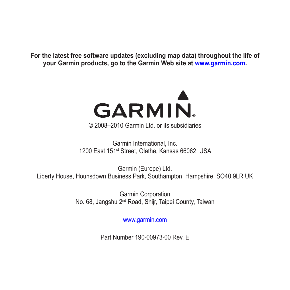 Garmin Nuvi 265W User Manual | Page 64 / 64