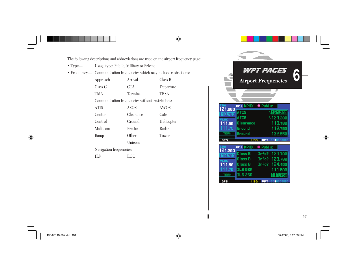 Wpt pages | Garmin GNS 430 User Manual | Page 109 / 204